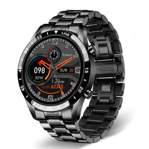 Lige's New Smart Watch showcasing a classic stainless steel design, featuring a 1.3-inch display and advanced health monitoring.