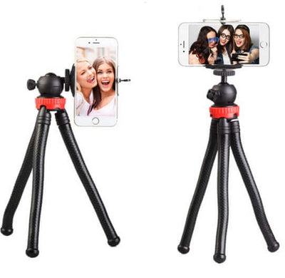Versatile octopus bracket tripod with smartphone holder for selfies, ideal for desktops and Bluetooth remote control.